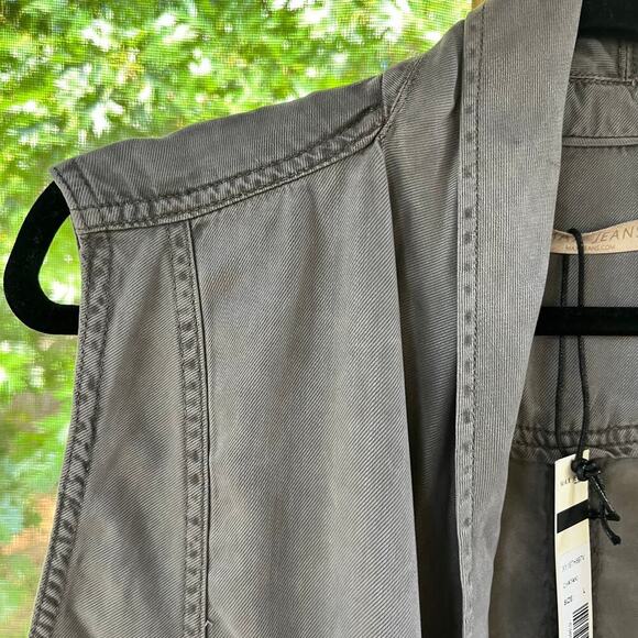 Max Jeans Women's 100% Tencel Open Sleeveless Jacket Taupe Size L. NEW - Picture 3 of 9